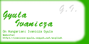 gyula ivanicza business card